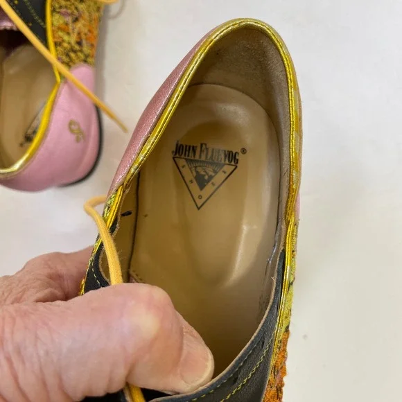 JOHN FLUEVOG DARBY FELLOWSHIP IN PINK WITH TAPESTRY ACCENT - Picture 9 of 10